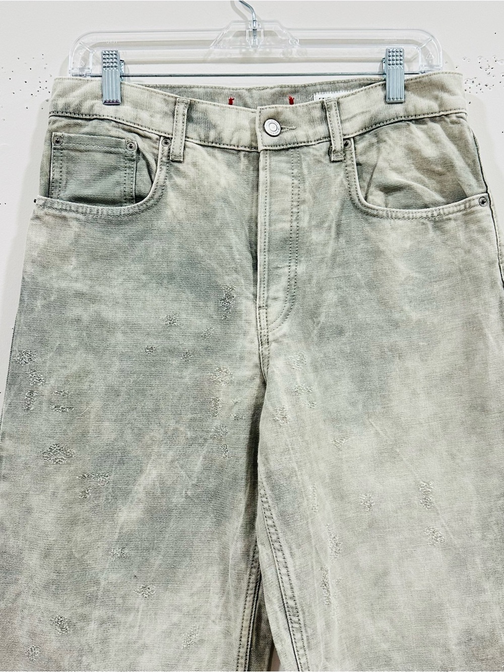 Zara Rare ZW Collection Slim Fit Jacquard High Waist Women’s Jeans Grey Size 6 - Picture 3 of 14